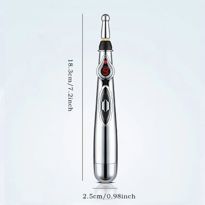 Electric Pulse Acupuncture Massage Pen – 3 Heads, 9 Levels
