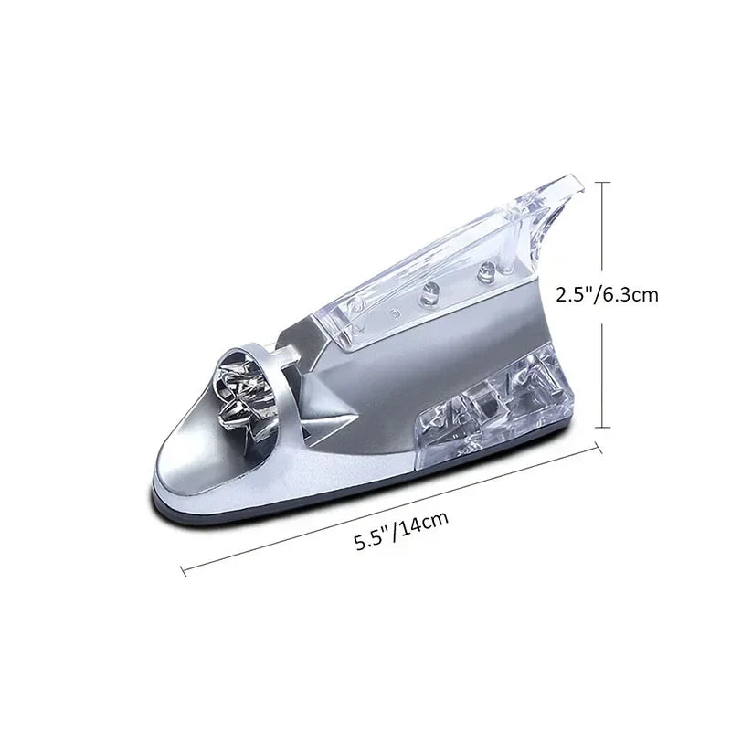 New Car Wind Shark Fin Antenna LED Warning Flash Upgrade Car Radio Signal Enhancement Roof Antenna Accessories