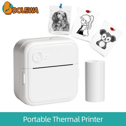 DOLEWA D8 Portable Mini Printers Wireless Bluetooth Inkless Sticker Maker Printer Tag Price Machine for Office School Kitchen