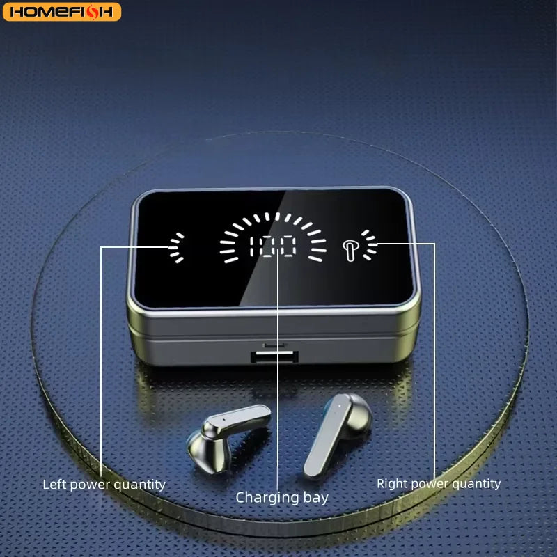 S20 BT Earphone Headphones Mirror Wireless Stereo Headset  with Digital DisplayTouch Control Sports Earbuds for Gaming