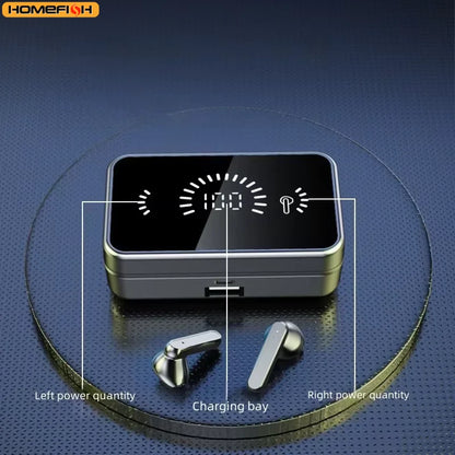 S20 BT Earphone Headphones Mirror Wireless Stereo Headset  with Digital DisplayTouch Control Sports Earbuds for Gaming