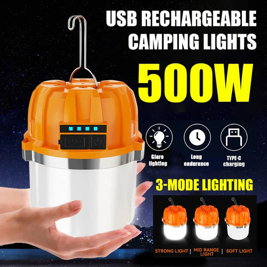 500W USB Rechargeable Camping Lantern