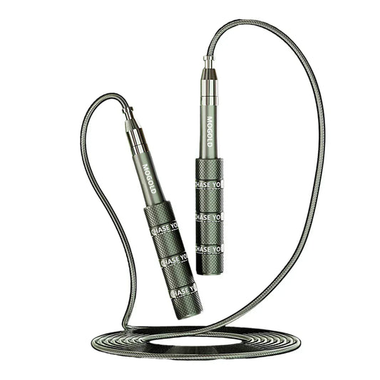 MOGOLD Telescopic Jump Rope – High-Speed Bearings, PVC Steel Cable & Light Case, Fitness Must-Have - Urbizia