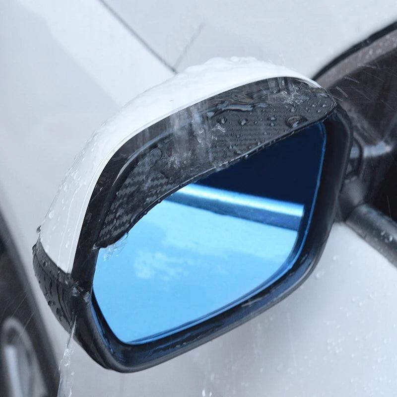 Carbon Fiber Car Rearview Mirror Rain Shield – 2-Pack