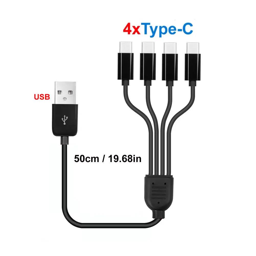 4-in-1 USB Charging Cable Multi Port Splitter