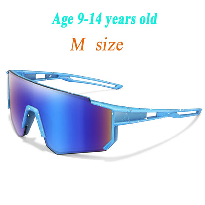 3-14 Year Old Children Baseball Sunglasses Kids Boys Girls M Size Youth BicycleUV400 Outdoor Sports Camping Mtb Bike Eyewear