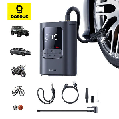 Baseus GoTrip VA1 Max Car Air Pump 150PSI Portable Air Compressor 7500mAh Electric Car Tire Inflator for Motorcycle Bicycle Ball Air Pump