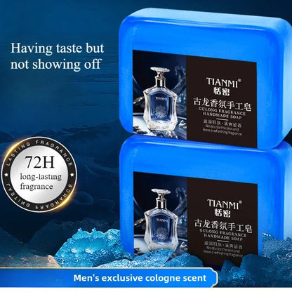 2Pcs Men's Cologne Soap, Three-In-One for Washing Hair, Face, and Body, Cleanses and Bathes the Entire Body, Moisturizes