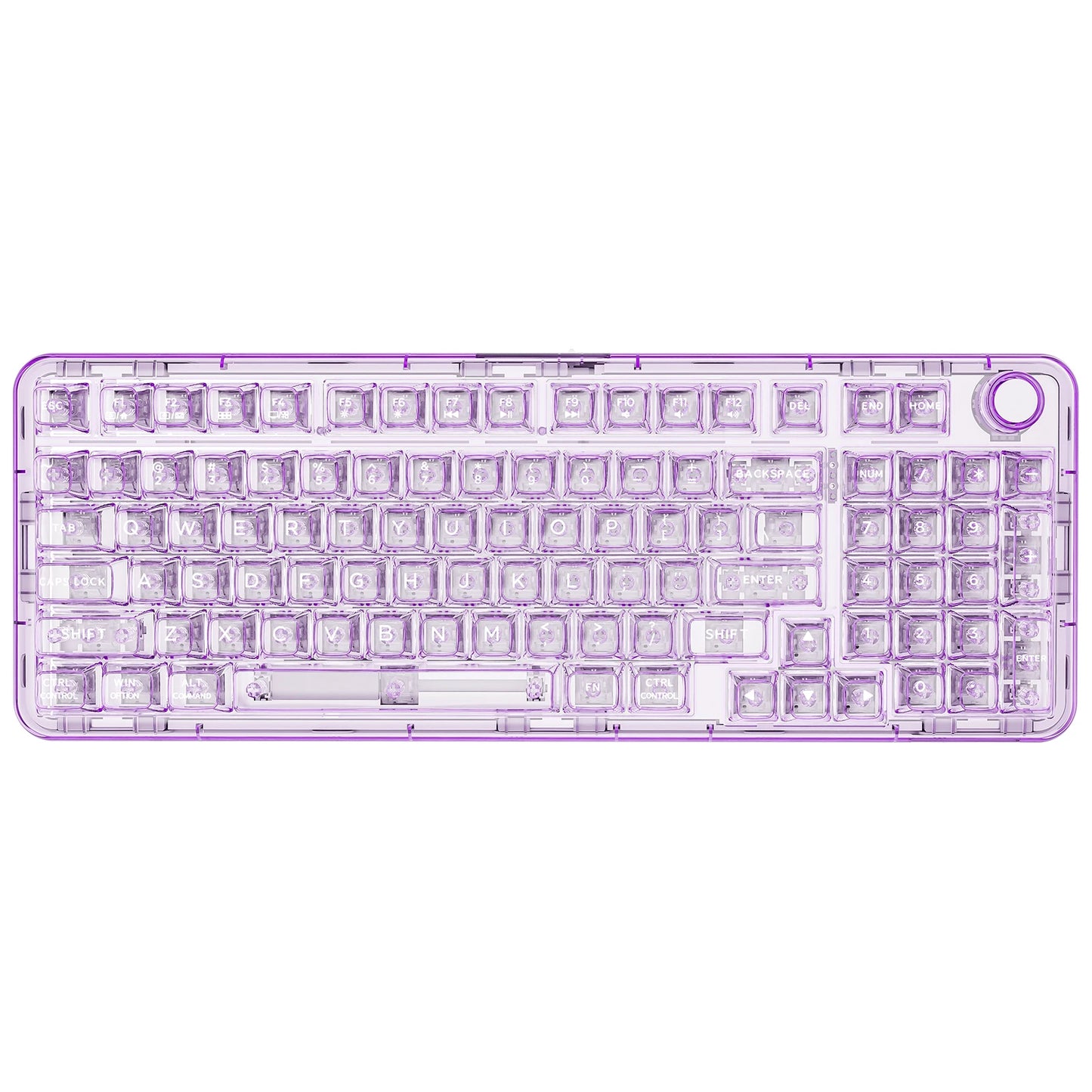 YUNZII X98 Pink QMK/VIA Wireless Transparent RGB Keyboard, Hot-Swap Gasket Mechanical Gaming Keyboard, Pre-lubed Knob Keyboard