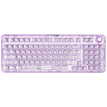 YUNZII X98 Pink QMK/VIA Wireless Transparent RGB Keyboard, Hot-Swap Gasket Mechanical Gaming Keyboard, Pre-lubed Knob Keyboard
