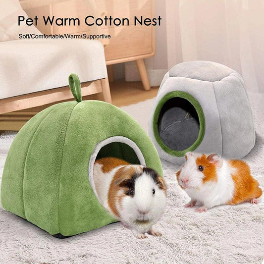 Hamster House Guinea Pig Cage Hamster Cotton House Small Animal Nest Winter Warm Pet Bed For Rodent/Guinea Pig/Rat/Hedgehog - Urbizia