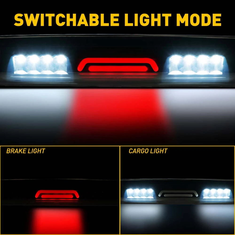 1Pcs LED Smoke 3rd Third Brake Light Red White Fit For Chevy Silverado 1500 2500 3500 1999-2006 For GMC Sierra Smoke shell
