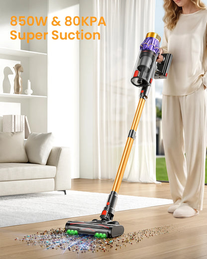 M9/Y9 NEW 80KPA 850W 80000PA Ultra-Strong Cordless Vacuum Cleaner 90 Min Long Runtime Removable Battery 6X4000mAh Smart Display