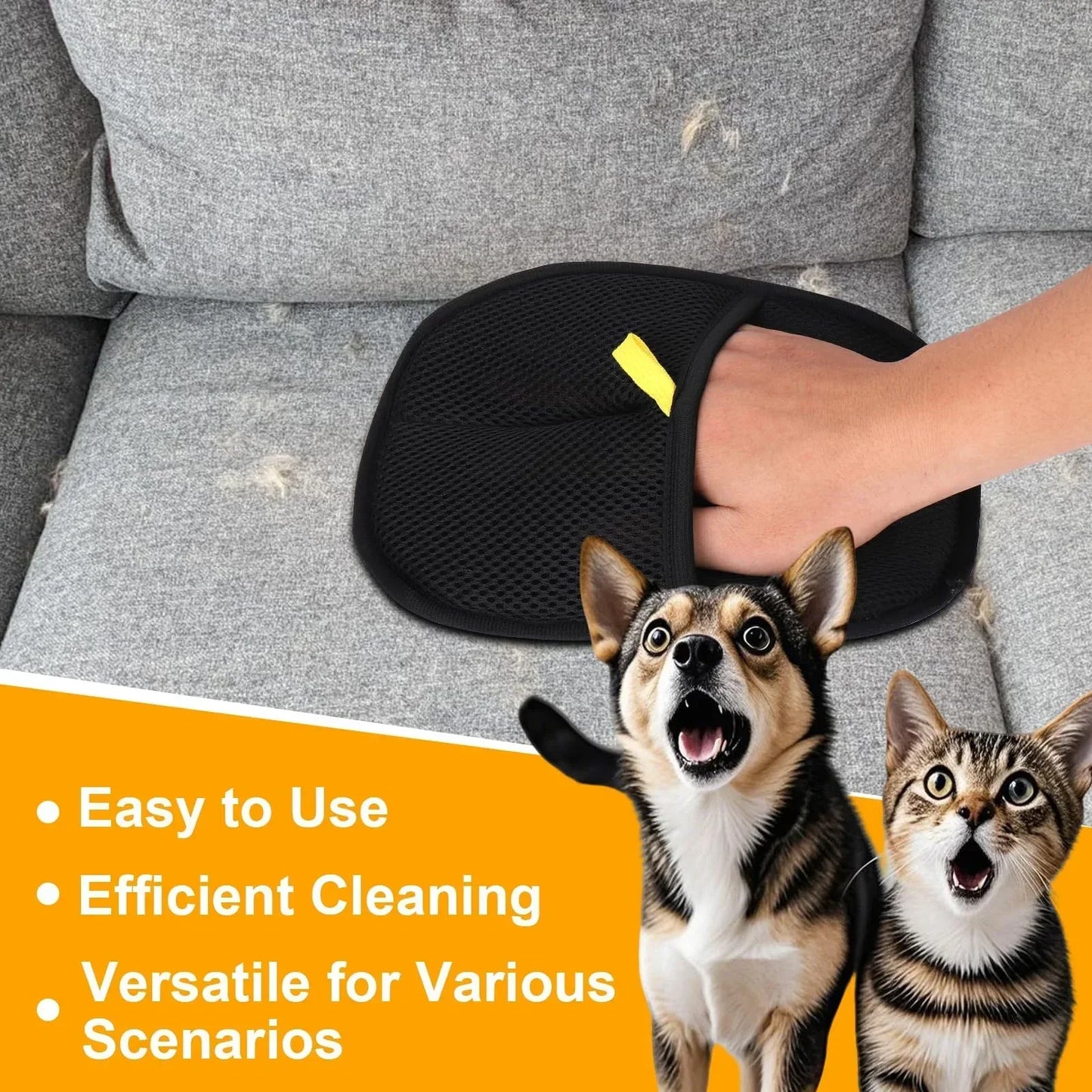 Double-Sided Pet Grooming Gloves, Cat Grooming Gloves, Pet Grooming Gloves for Dogs Bathing, Versatile Grooming Gloves for Washi - Urbizia