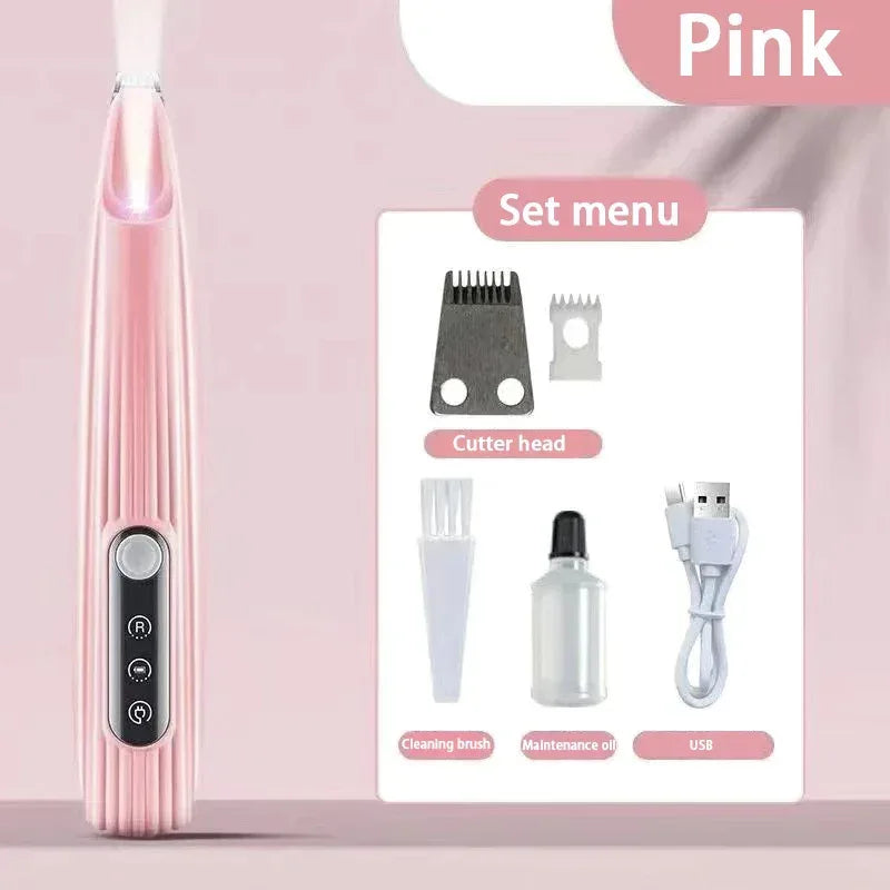 Portable Dog Paw Trimmer with Led Light Rechargeable Cordless Nail Grinder Shaver for Cats And Other Pets Nail Grooming Tools - Urbizia