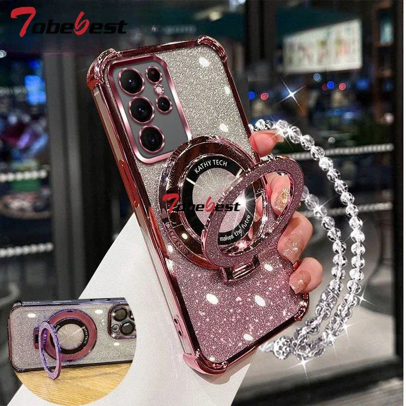 Glitter Crystal Bracelet Shockproof Case for Samsung Galaxy