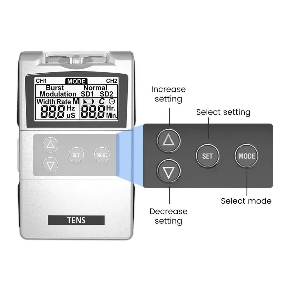 EMS TENS Unit Machine EMS Electric Muscle Therapy Stimulator Physiotherapy Pulse Electric Massage Device Back Body Neck Massager - Urbizia