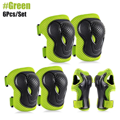 6 In 1 Kids/Youth Protective Gear Set, Kids Knee Pads Elbow Pads & Wrist Guard for Scooter, Skateboard, Bicycle, Inline Skating