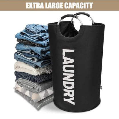 90L Large Laundry Basket, Collapsible Laundry Bag, Freestanding Tall Clothes Hamper, Foldable Washing Bin