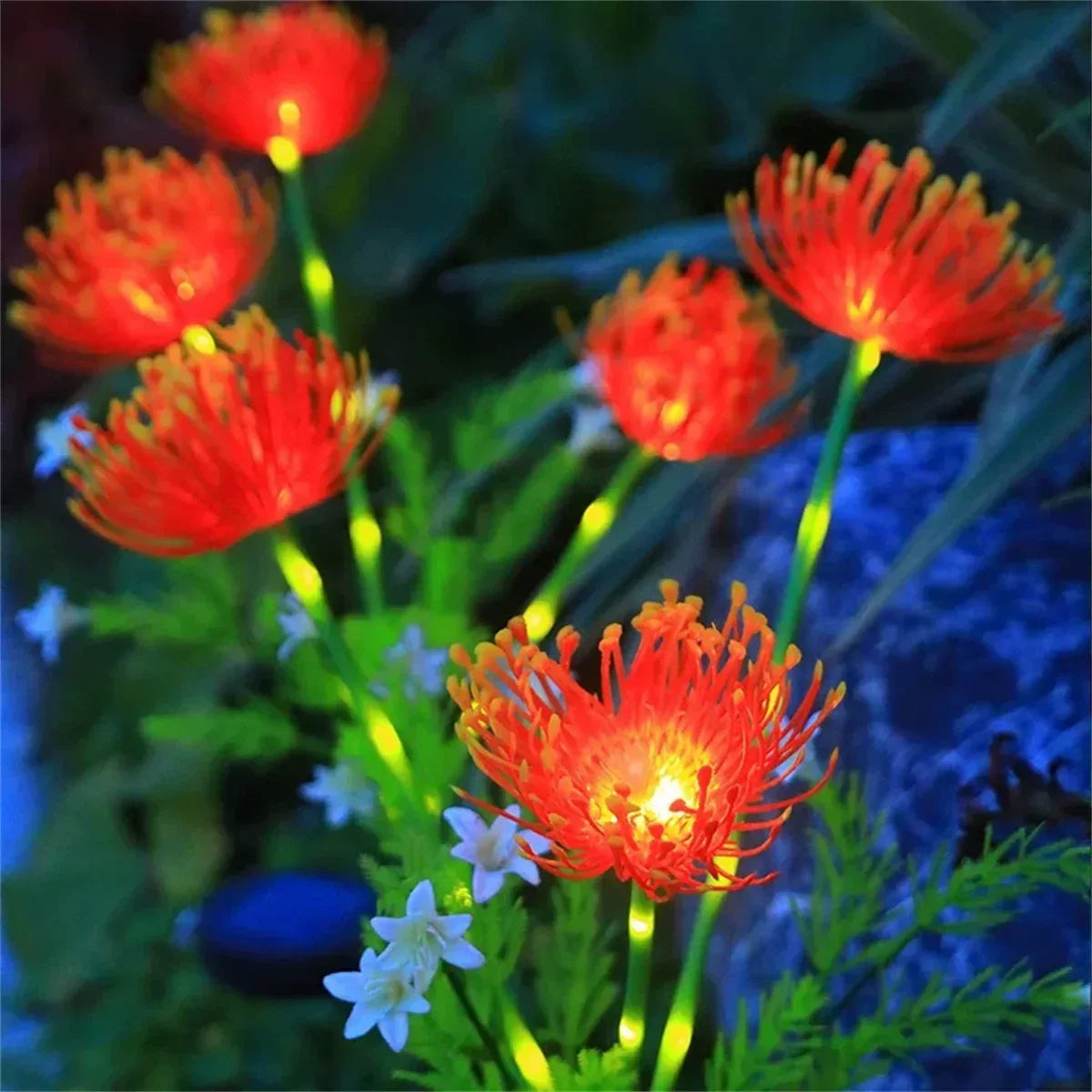 2PC solar powered shore flower ground plug-in lamp, outdoor waterproof, beautiful flower decoration, 1PCourtyard lawn decoration - Urbizia