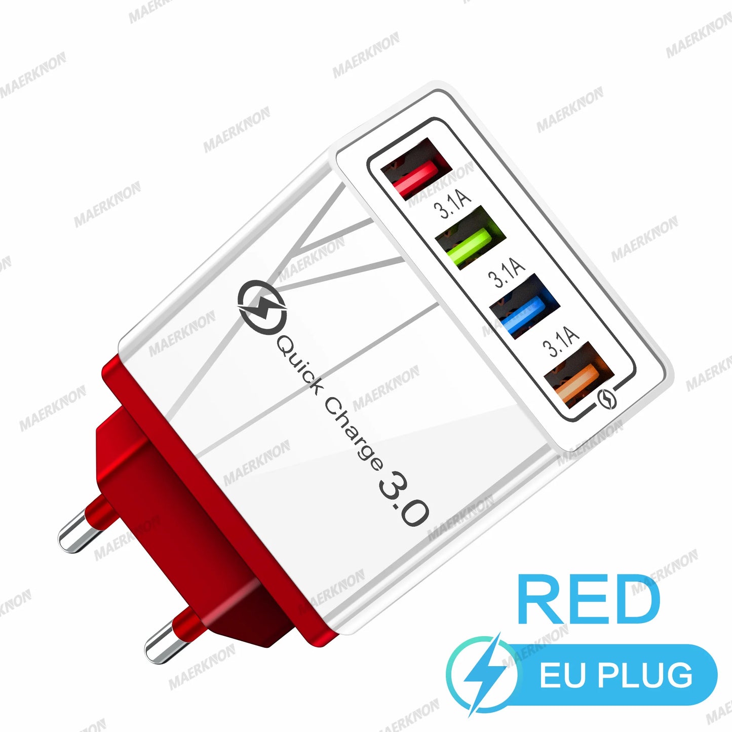 3A USB Charger 4 Ports USB Quick Charge 3.0 EU US Plug For iPhone Samsung Xiaomi Poco Fast Charging Mobile Phone Charger Adapter