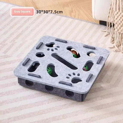 Cat Puzzle Toy Felt Puzzle Box Cat Exercise Toy With Ball Indoor Sports Entertainment Hunting Cat Toys For Indoor Cats - Urbizia