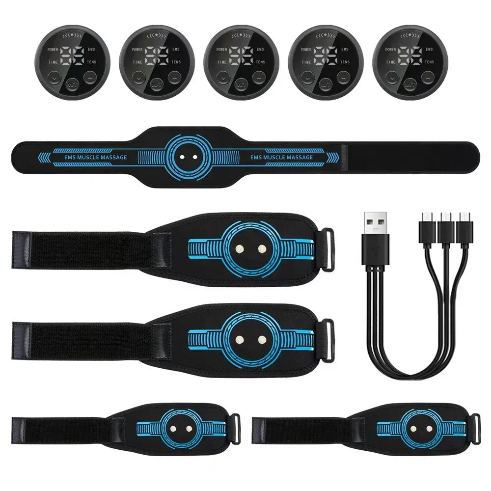 EMS Abdominal Fitness & Massage Belt – Intelligent USB Rechargeable - Urbizia