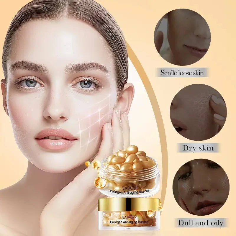 Collagen Retinol Multi-Effect Firming Capsule Serum, Tender Skin Hydrating Eye Face Cream Nourishing And Hydrating Face Essence