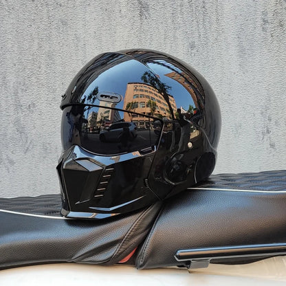 ORZ motorcycle retro helmet cruise men's and women's combination full helmet scorpion helmet reserved Bluetooth headphone slot