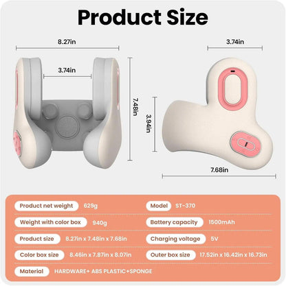 3in1 Neck Pillow for Travel, Bluetooth Noise-Canceling Headset with Neck Massager and Heat, U-Shape Memory Foam Airplane Pillows