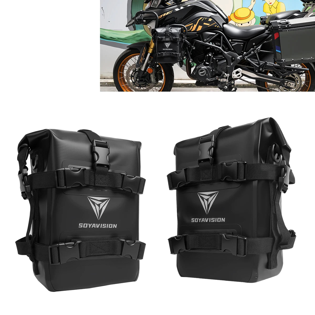 1/2PC Motorcycle Bumper Bag For BMW R1200GS R1250GS ADV For HONDA NC750X CB500X Waterproof Crash Bars Bag Bumper Repair Tool Bag