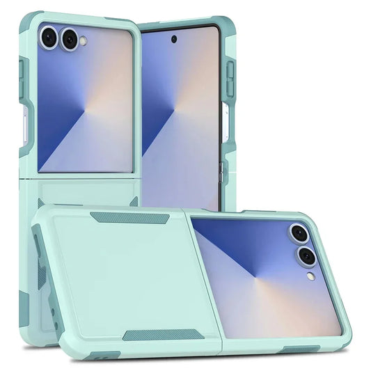 Luxury Military Shockproof Armour Phone Case for Samsung Galaxy Z Flip 7 6 5 zflip 4 5G Double Bumper Hybrid Protective Cover
