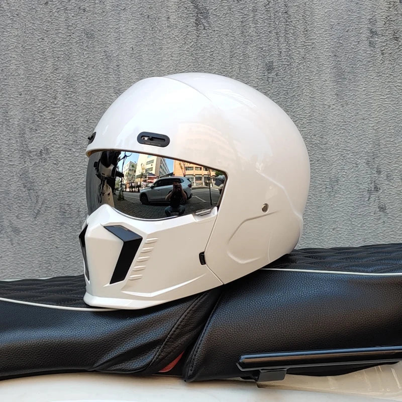 ORZ motorcycle retro helmet cruise men's and women's combination full helmet scorpion helmet reserved Bluetooth headphone slot