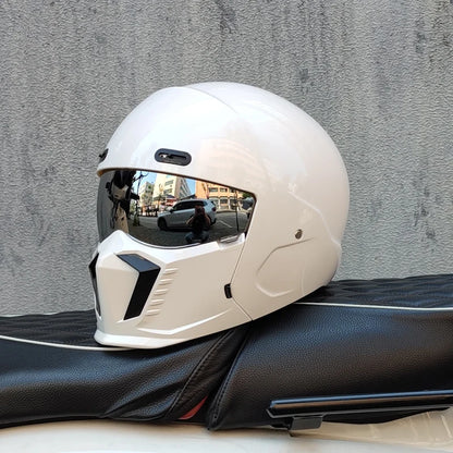 ORZ motorcycle retro helmet cruise men's and women's combination full helmet scorpion helmet reserved Bluetooth headphone slot
