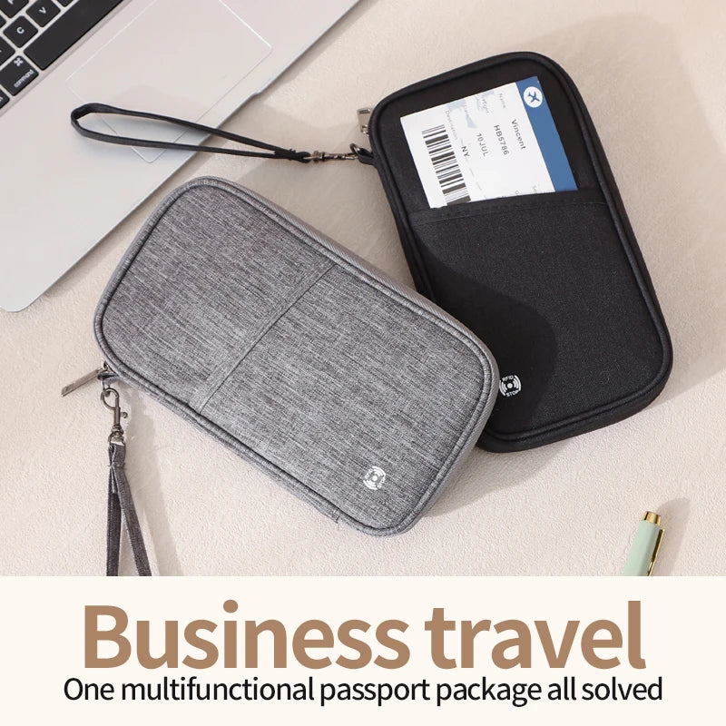 Family Rfid Blocking Passport Wallet Travel Essentials Wallet Passport Holder Bag Travel Document Organizer Credit Cards Case