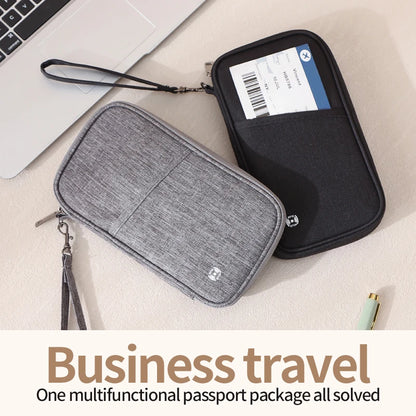Family Rfid Blocking Passport Wallet Travel Essentials Wallet Passport Holder Bag Travel Document Organizer Credit Cards Case