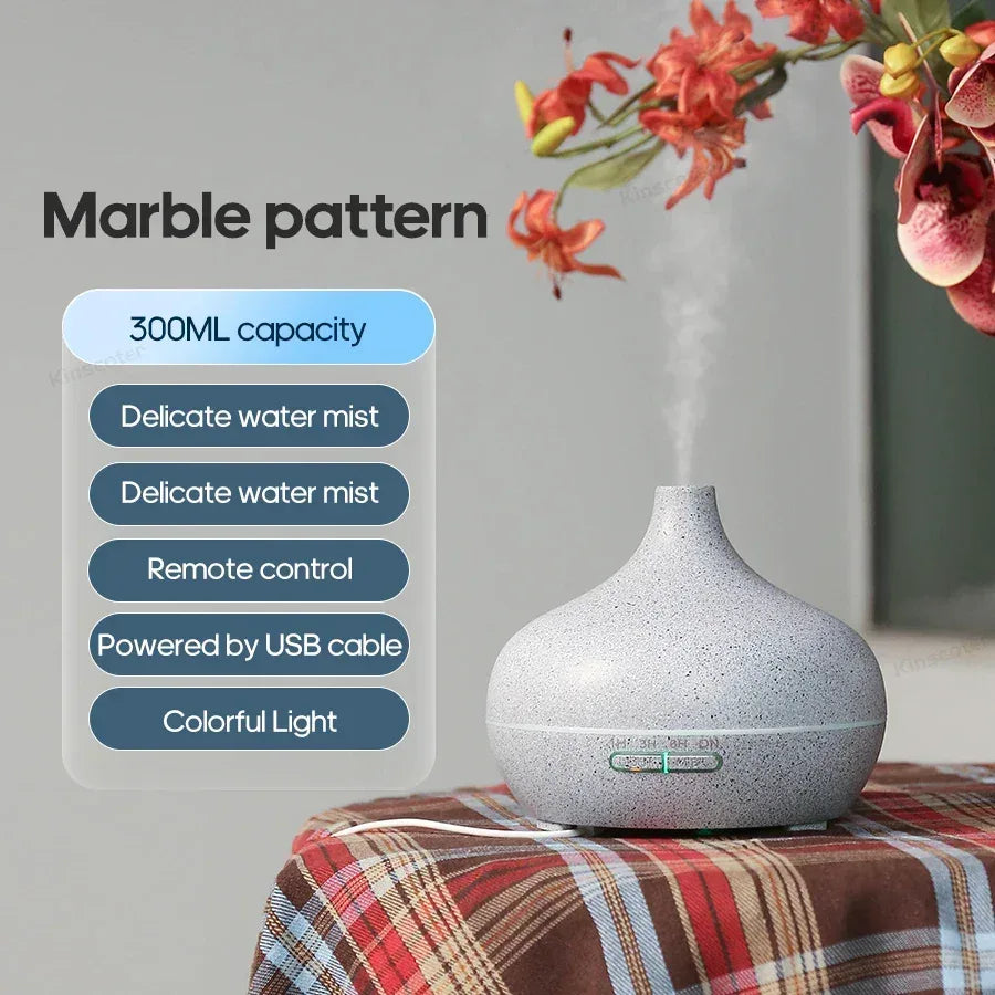 Wood Grain Aromatherapy Diffuser USB Humidifier Desktop Air Purifier Aroma Cool Mist Difusor/Essential oil set - Urbizia