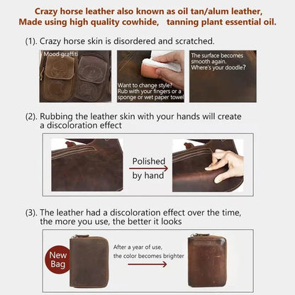 Leather Crazy Horse Oil Tanned Cowhide1-2mm Thick Craft DIY Choice Size & Color