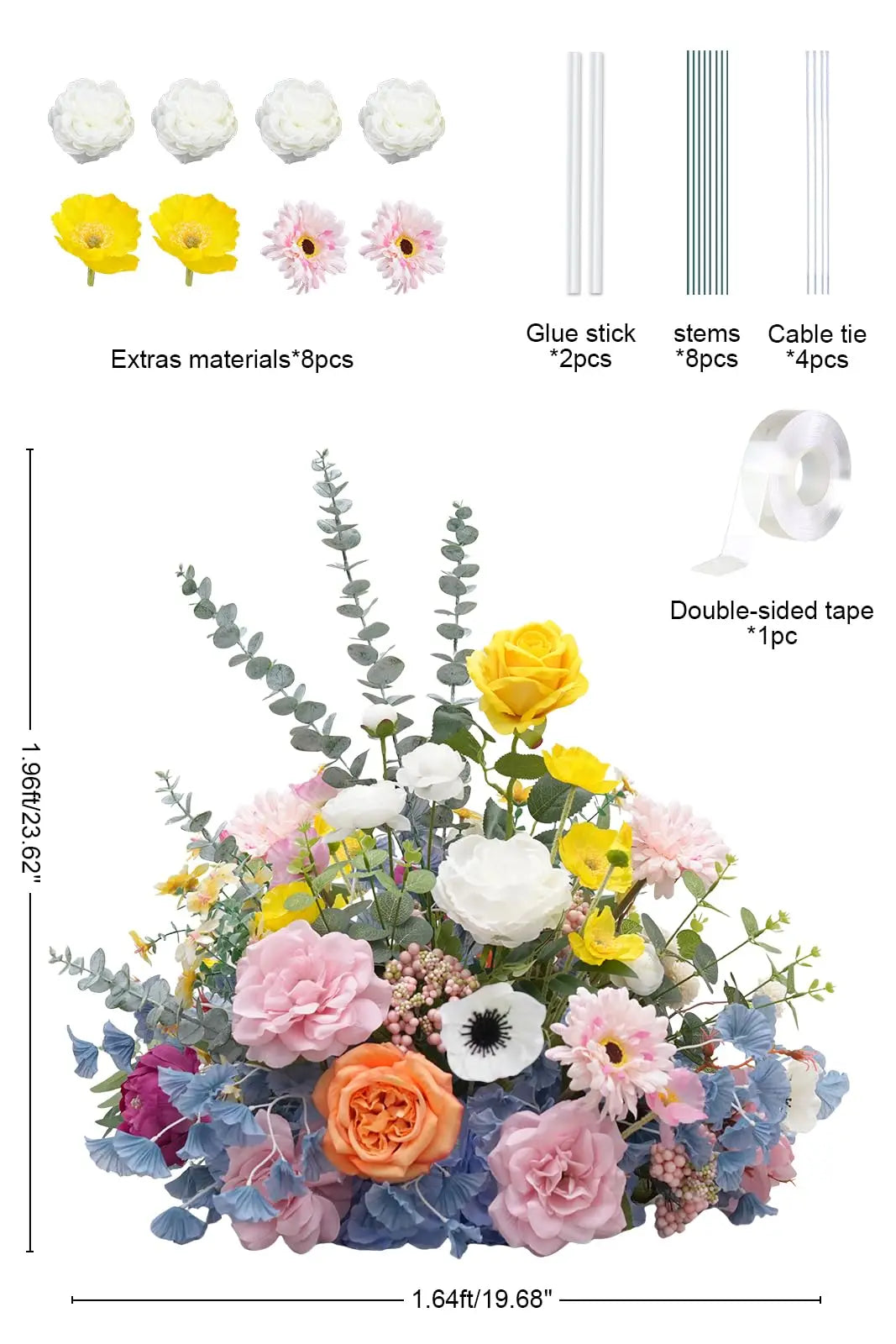 A8966 Red Free Standing Centerpieces Flowers Ball Bouquet Artificial Rose Arrangements Balls Table Sofa Runner For Wedding Event