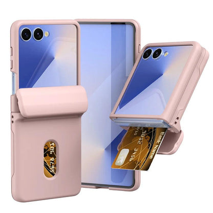 Wallet Case with Card Holder & Hinge Protection For Samsung Galaxy Z Flip 8 7 6 5 4 3 Flip7 Flip6 Flip5 Flip4 Flip8 Phone Cover