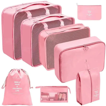 7/8/9/10/11 Pcs Set Travel Organizer Storage Bags Suitcase Packing Cubes Set Cases Portable Luggage Clothes Shoe Tidy Pouch