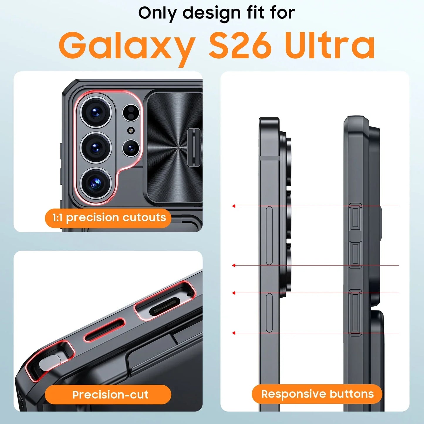 618 Hot Deals For Samsung Galaxy S26 Ultra Phone Case,with Cards Holder (FIFD Blocking) Shockproof Wallet Phone Case-Black