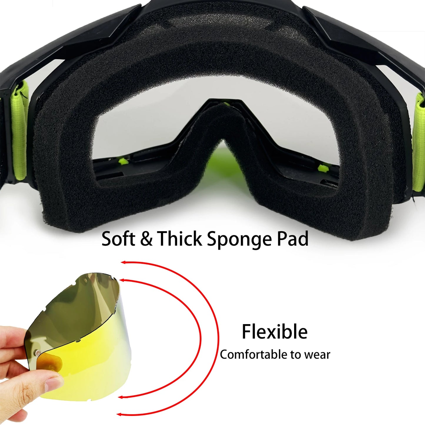 Motorcycle Goggles-Premium Off-Road Riding Glasses for All Helmets Anti-Scratch UV400 Cross-Border Outdoor Sports Gear