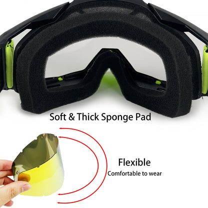 Motorcycle Goggles-Premium Off-Road Riding Glasses for All Helmets Anti-Scratch UV400 Cross-Border Outdoor Sports Gear