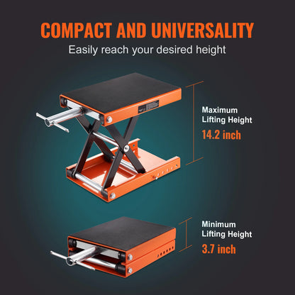 SucceBuy 1100 LBS Motorcycle Lift Motorcycle Scissor Lift Jack with Wide Deck & Safety Pin Steel Scissor Jack Fit for Motorcycle