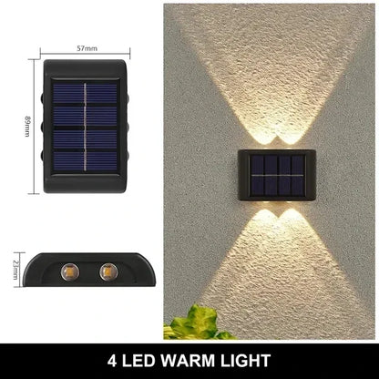 Solar Wall Lamp Outdoor Warm Light Waterproof Up And Down Luminous Lighting Balcony Yard Garden Decoration Lights Exterior Wall - Urbizia