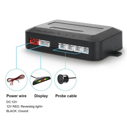 Car LED Parking Sensor Kit with 4 Radar Accurate Digital Display of Obstacle Distance Alarm Parktronic Kit Suitable For Most Car - Urbizia