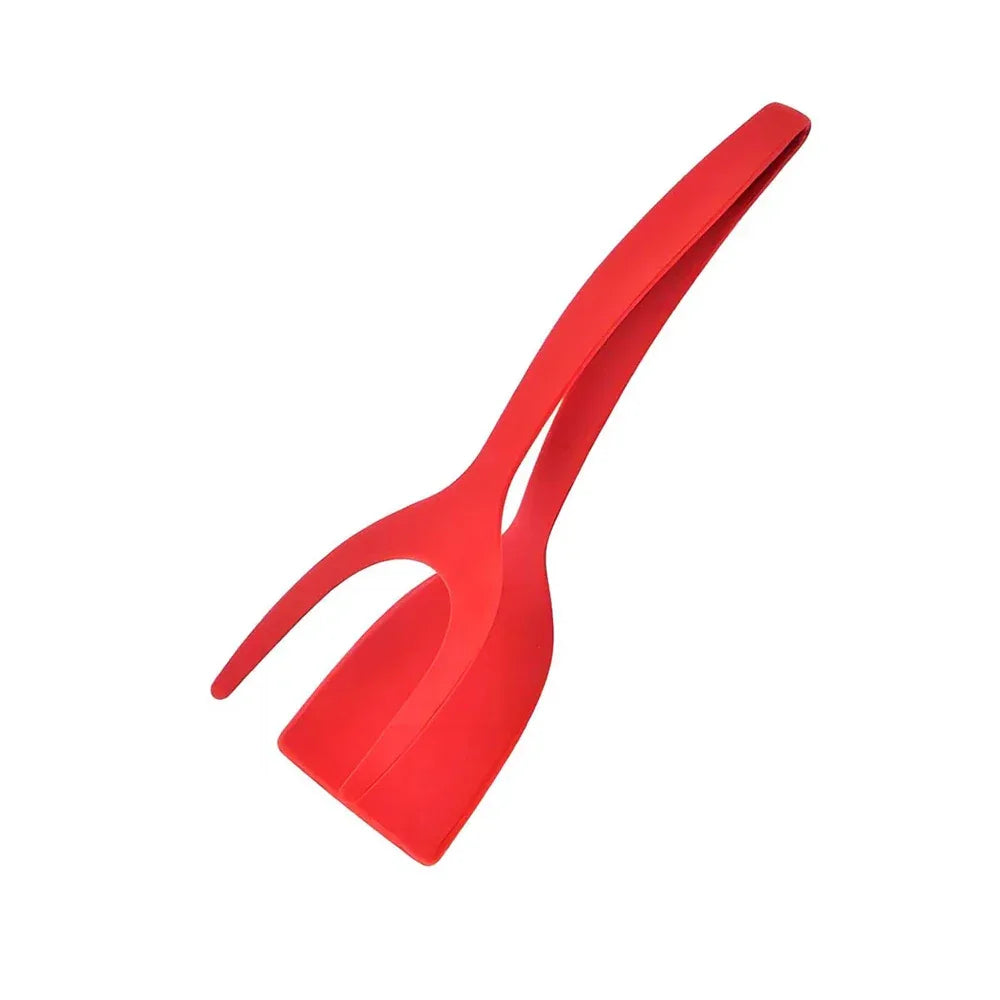 2-in-1 Flip Spatula Tongs Kitchen Cooking Turner Tool