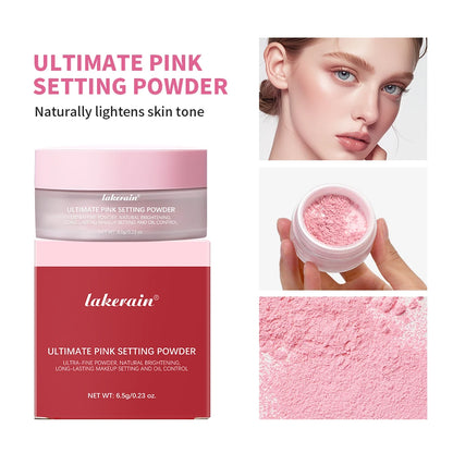 Setting Powder long-Lasting Matte Pink Finish Oil Control Makeup Fixation Removal Pore Modification Setting Cosmetics one size