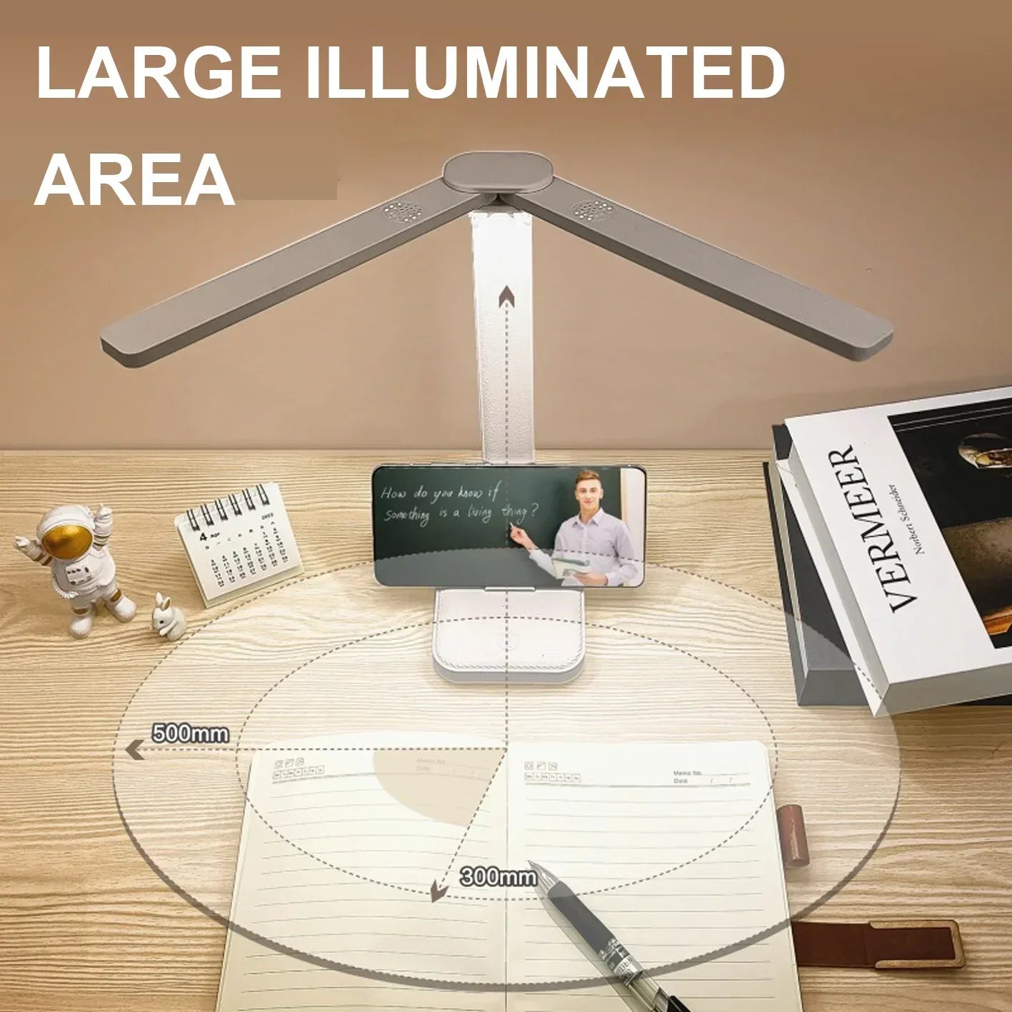 LED Desk Lamp 3 Levels Dimmable Touch Night Light USB Rechargeable Eye Protection Foldable Table Lamp For Bedroom Bedside Desk - Urbizia
